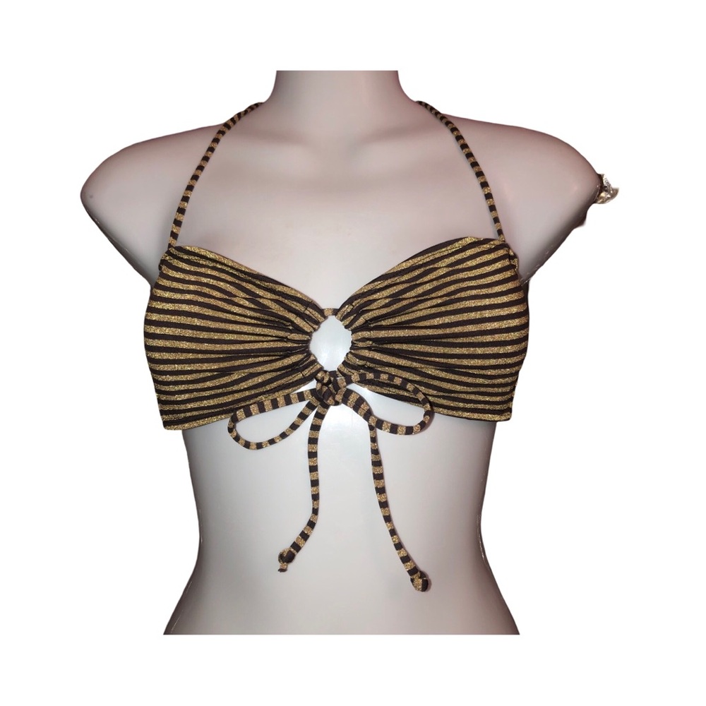 Striped Halter Bikini Top